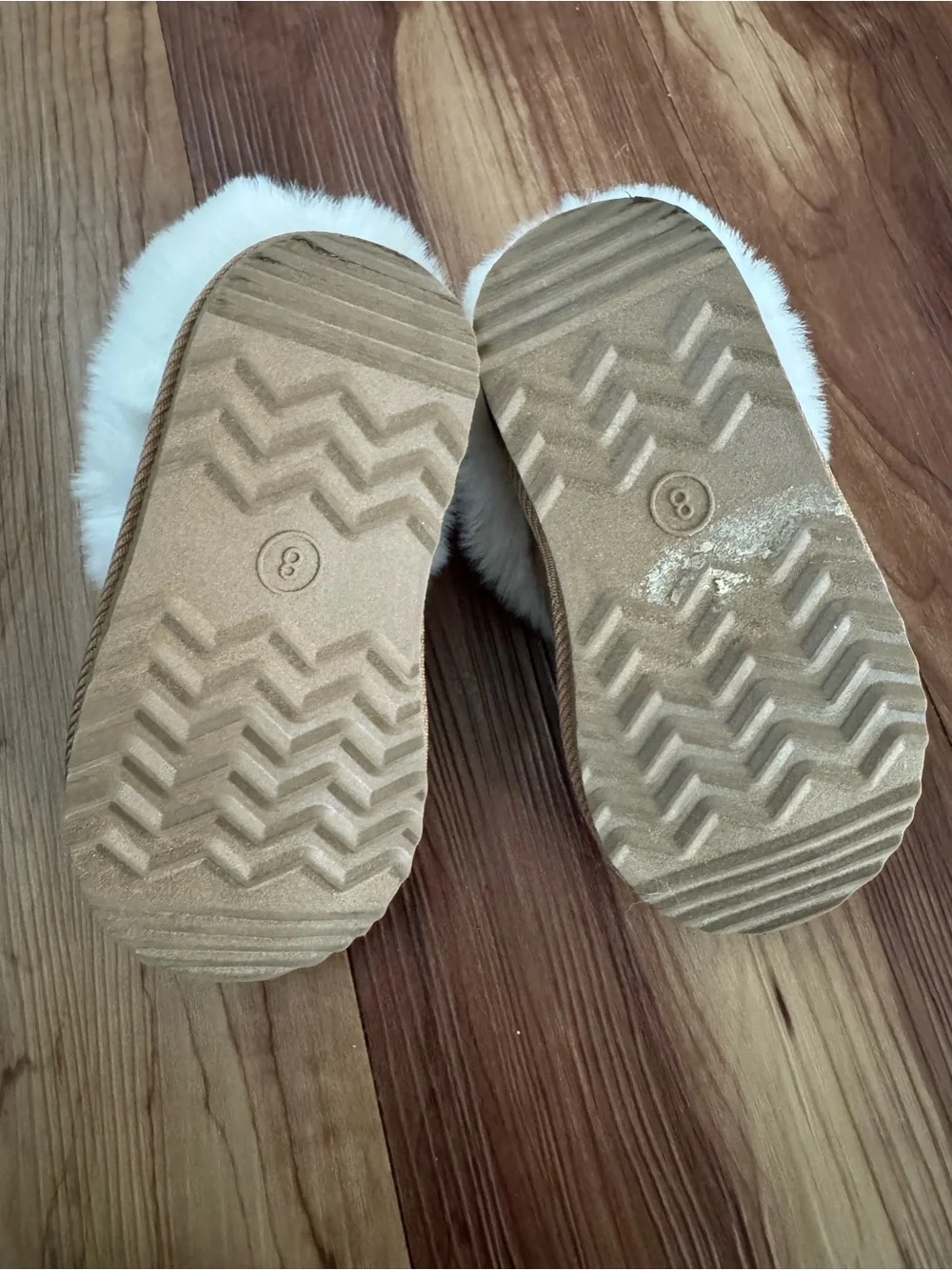 Kids Faux-Shearling Slippers in Chestnut Brown